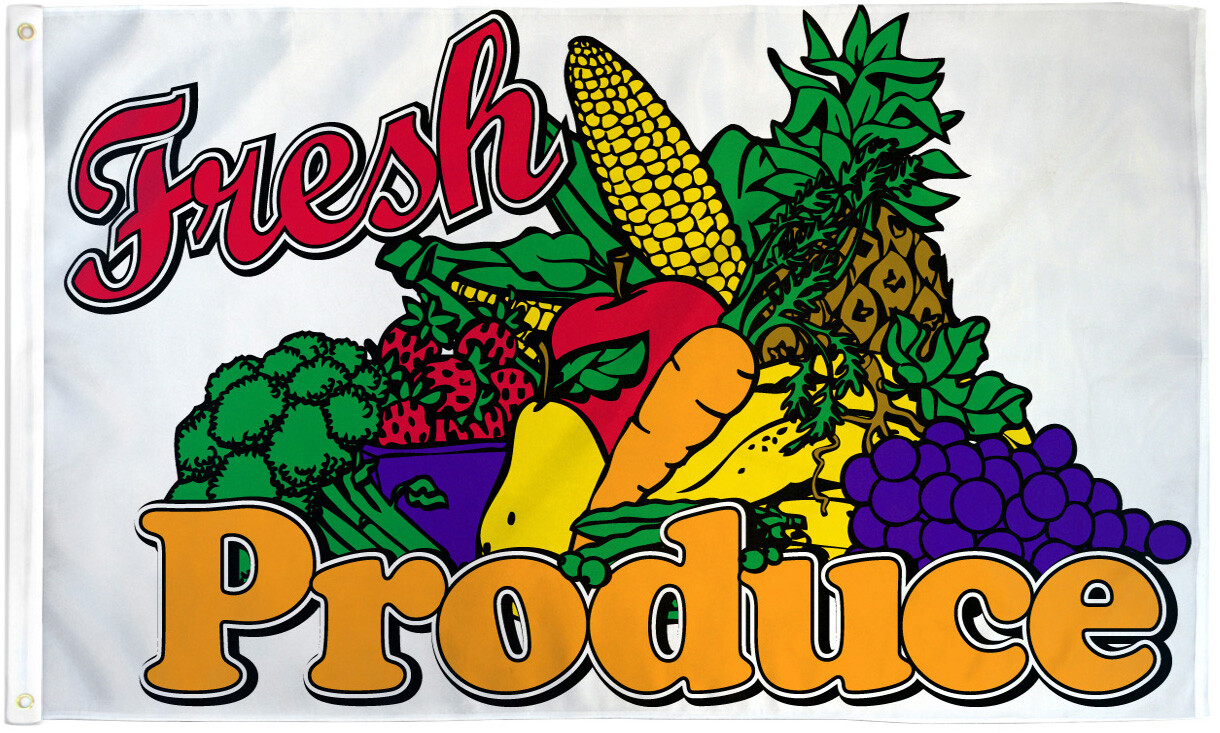 Fresh Produce Flag 3x5ft Fresh Produce Banner Sign Farmer’s Market Here
