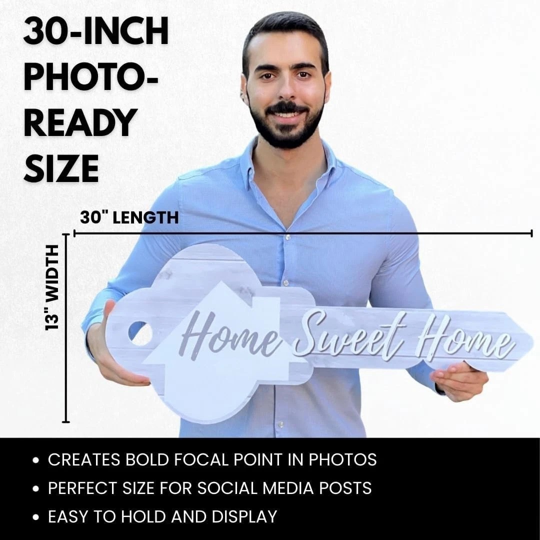 Photo-Ready 30” Sold Sign & ‘Home Sweet Home’ Prop – Realtor Marketing Tool