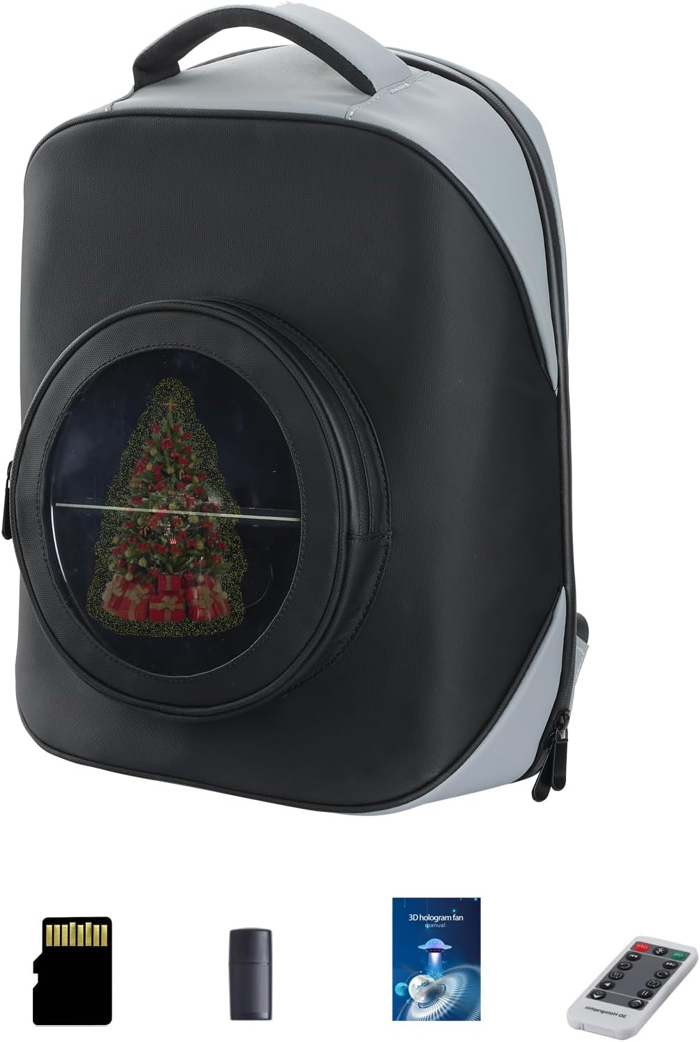 3D Hologram Fan Led Backpack,16.1″ 3D Hologram Projector Advertising Commercial